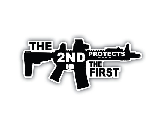 The Second Protects the First AR15 Sticker Decal