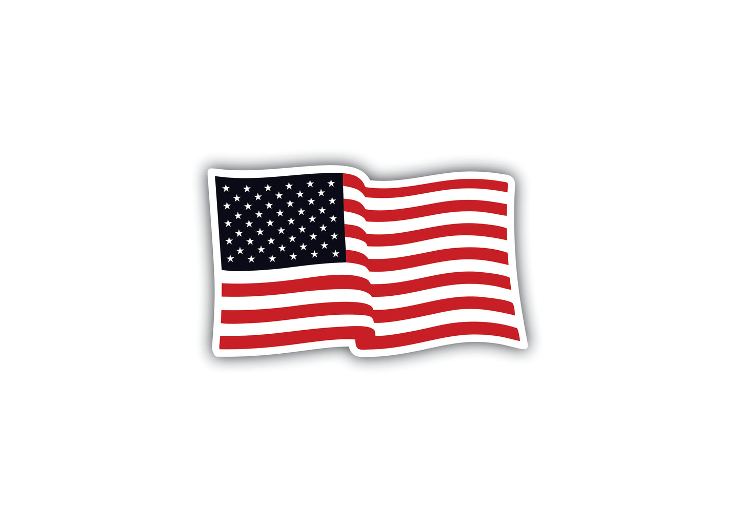 USA Flag Waving Sticker Decal