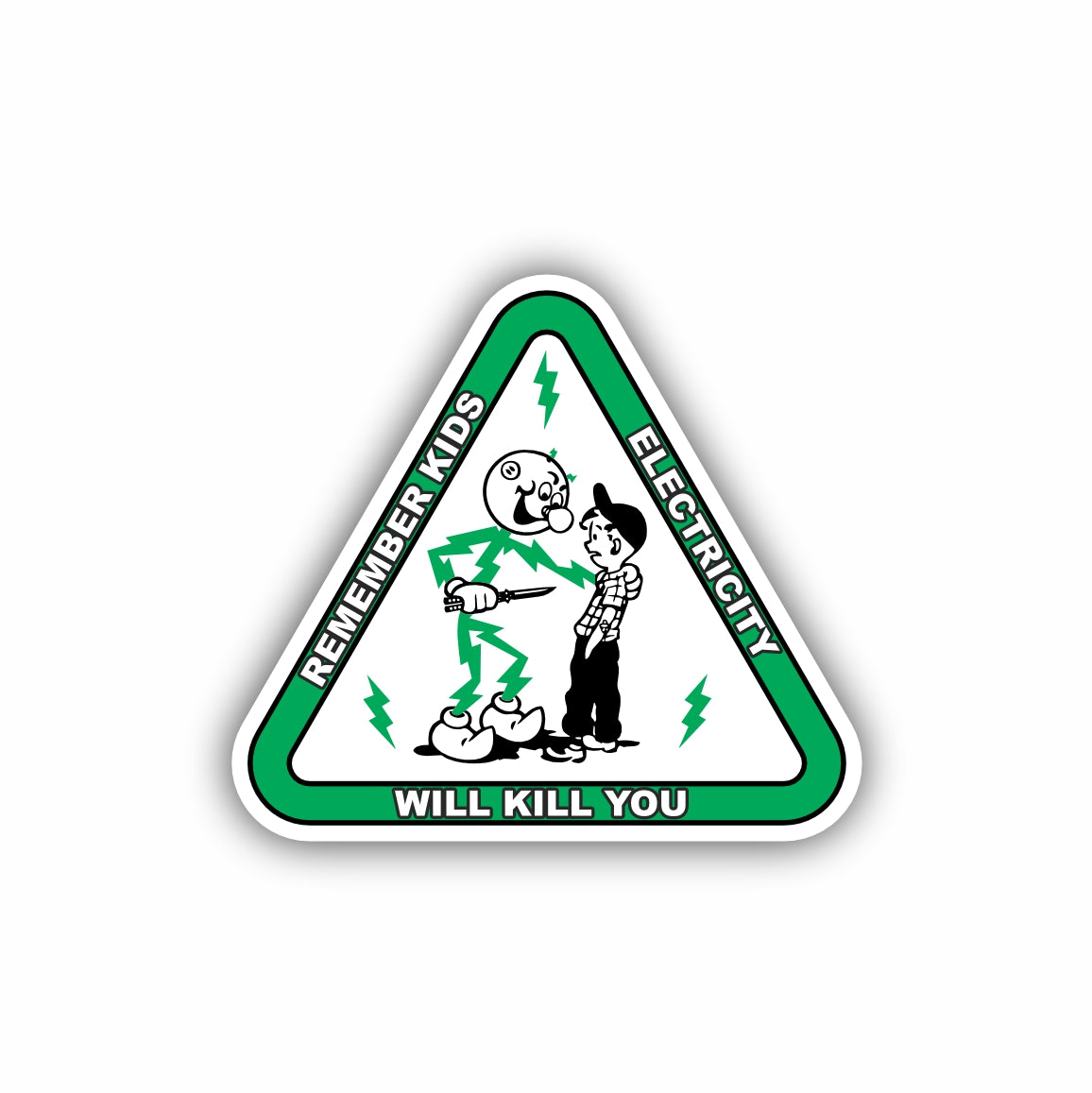 Remember Kids Electricity Will Kill You Warning EV Sticker Decal